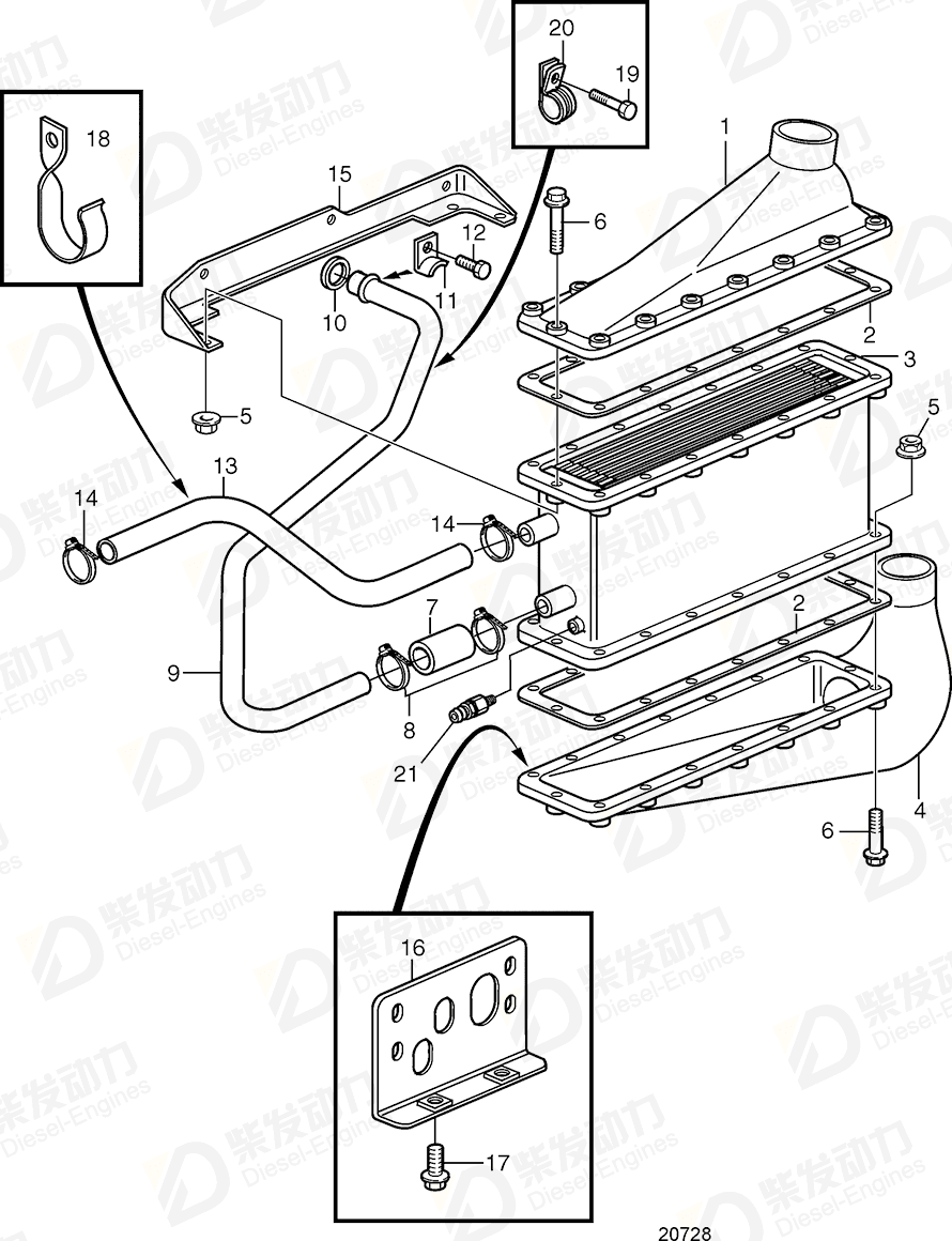 VOLVO Connecting pipe 3827058 Drawing